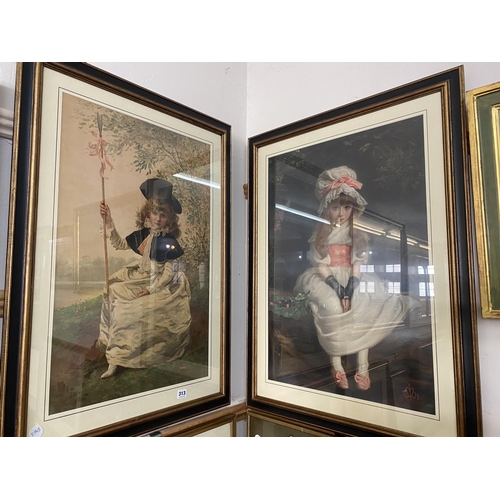 313 - 2 framed prints of young ladies