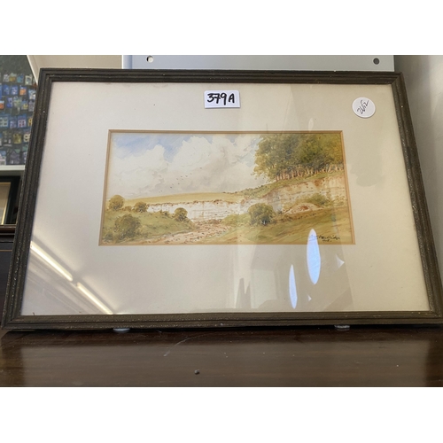 379a - A watercolour of Burnham Deepdale chalk pit by Partridge 1928