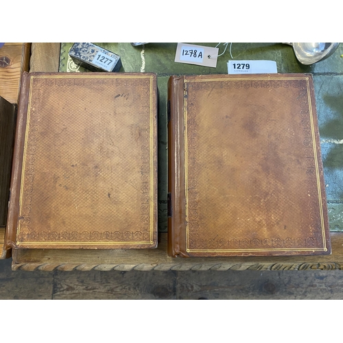 1279 - 2 leather bound volumes, 1 and 2, of Virgilii Maronis 