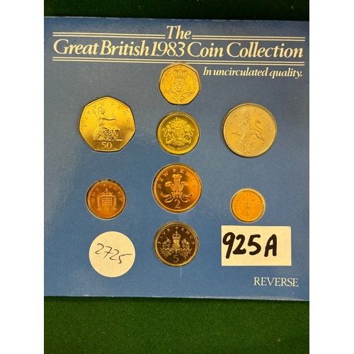 925a - A Royal Mint 1983 coin collection in uncirculated quality within a sealed display pack including the... 