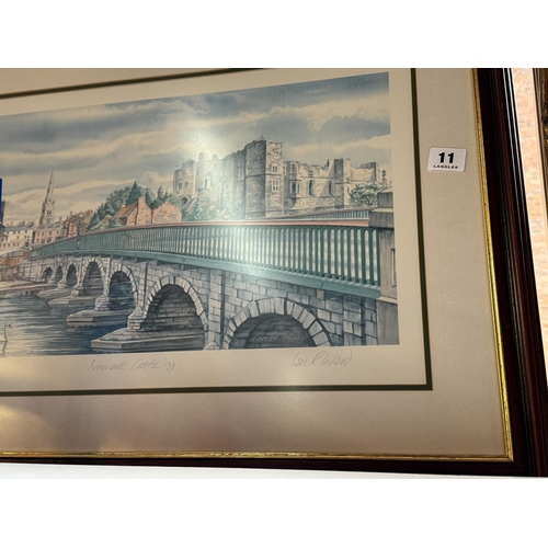 11 - A framed print of Newark Castle