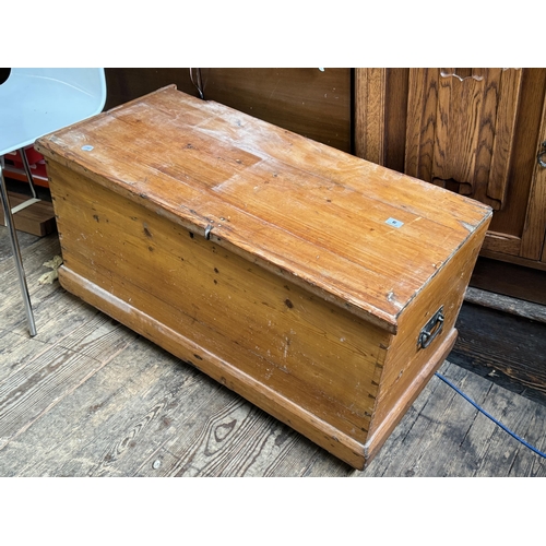 6 - A pine tool trunk with fitted internal trays