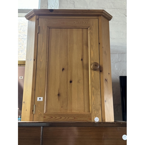 9 - A pine corner cupboard