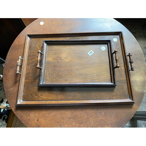 159 - 2 oak serving trays