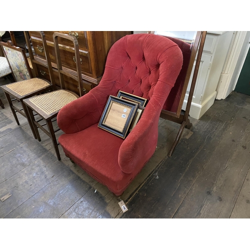 198 - A Victorian button backed nursing chair