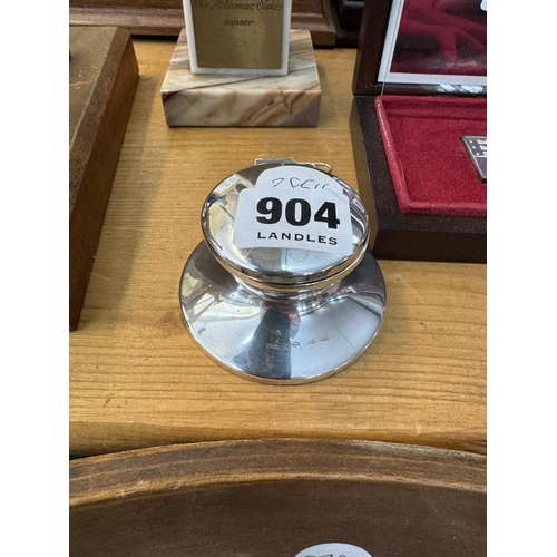 904 - A silver inkwell