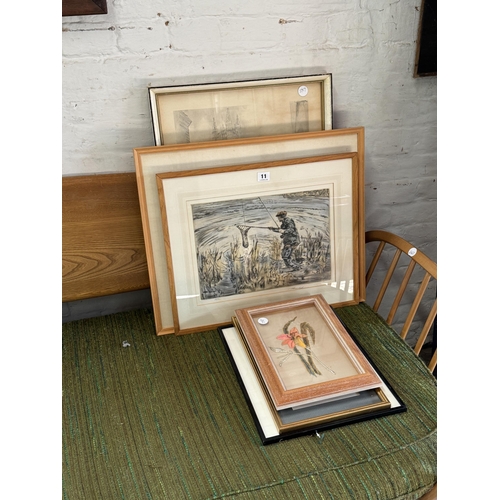 11 - Various framed prints etc