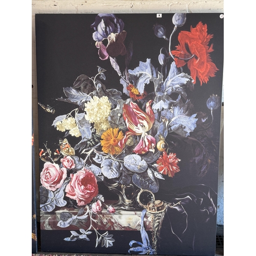 6 - A large canvas print of a still life of flowers 160cm x 120cm