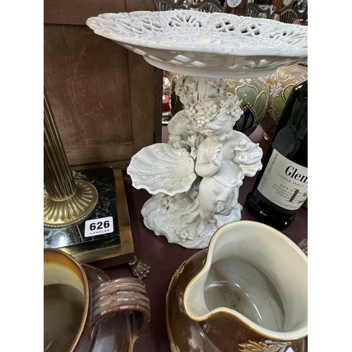 627 - A decorative porcelain cake stand