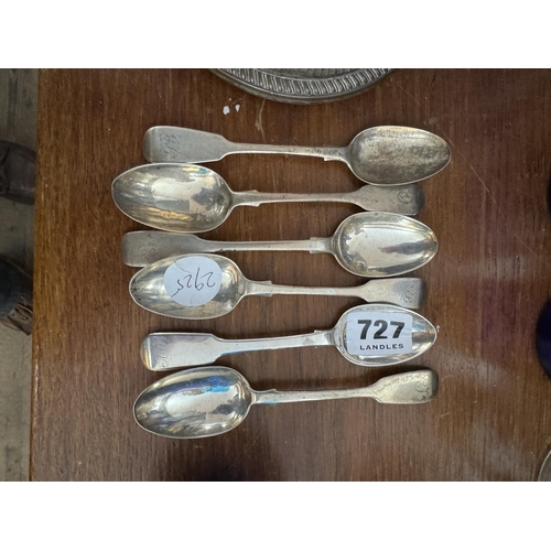 727 - 6 silver teaspoons