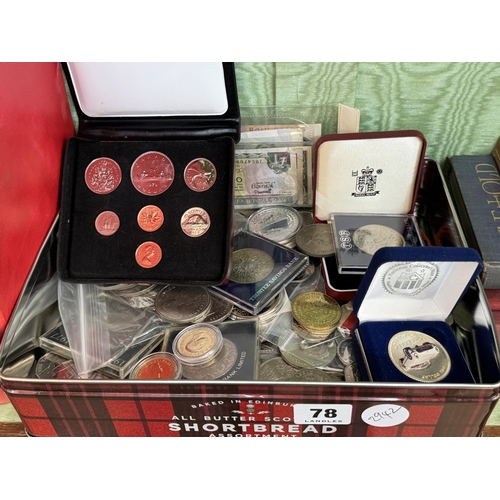 78 - Assorted coinage and notes