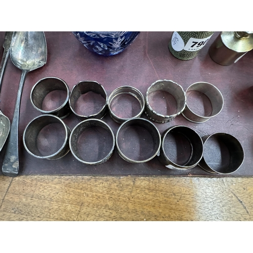 785 - 10 silver napkin rings