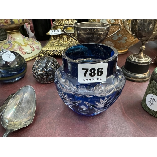 786 - A decorative cut glass vase