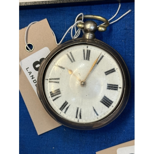 866 - A silver cased Verge pocket watch