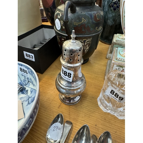 888 - A silver sugar shaker