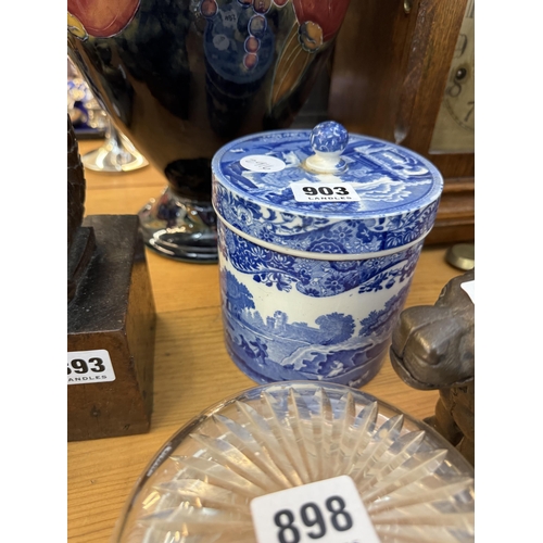 903 - A Copeland Spode Italian circular jar with lid