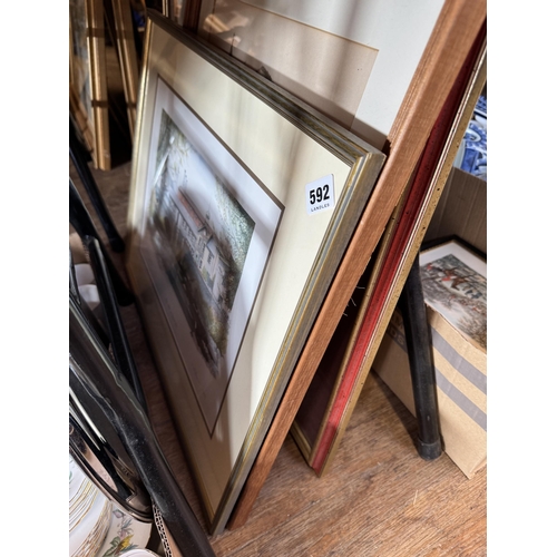 592 - 3 framed pictures