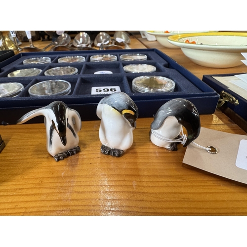 593 - 3 Royal Doulton penguins