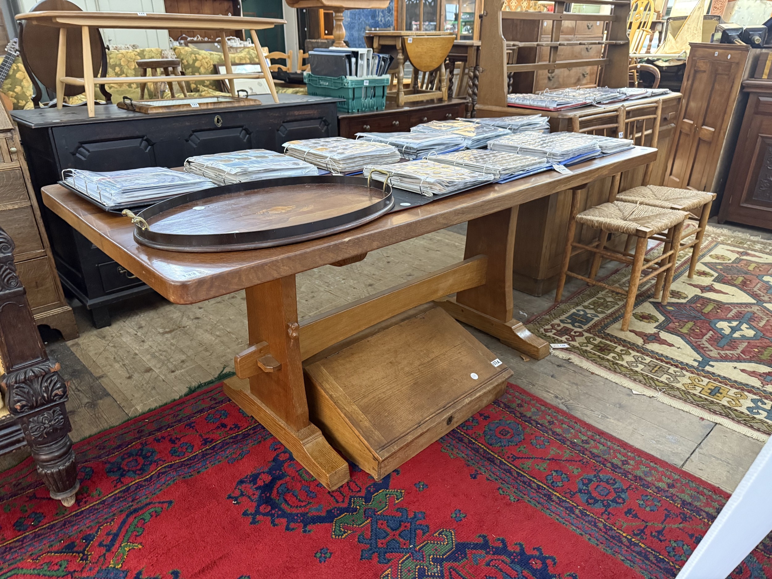 An English oak refectory table by Colin 