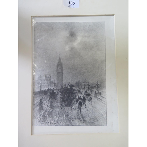 166 - Felix Buhot (1847 - 1898)
The Victoria Clock Tower
lithograph, with fashion print on the reverse
sig... 