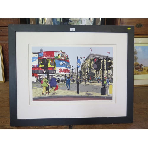 127 - After Dylan Izard
Piccadilly Circus
limited edition print
signed and numbered 40/195 in pencil
43 x ... 