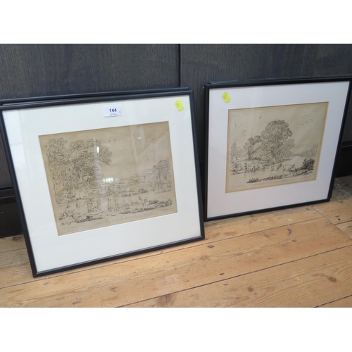 144 - After Claude Le Lorrain
Four landscapes with cattle,
etchings published by John Boydell 1775, Cheaps... 