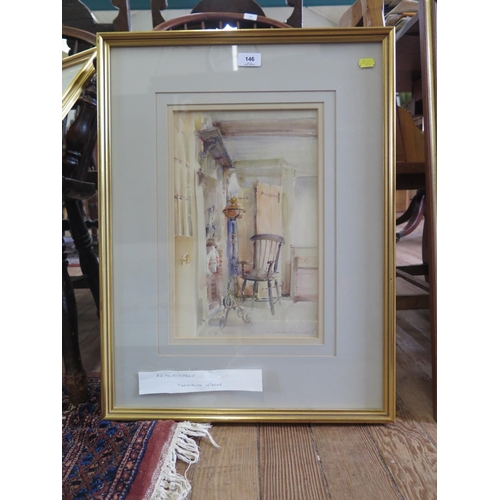 146 - Ian Armour-Chelu
Farmhouse interior
watercolour
signed and dated 1979
38 x 24 cm