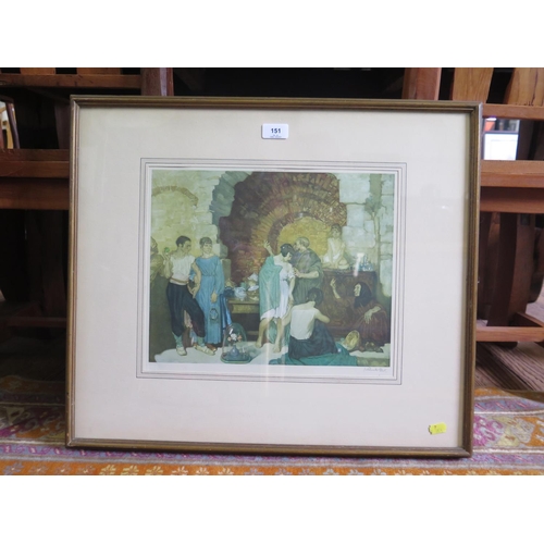 151 - After Sir William Russell Flint
'Chattels'
W.J. Stacey print 
signed in pencil and with blind stamp
... 