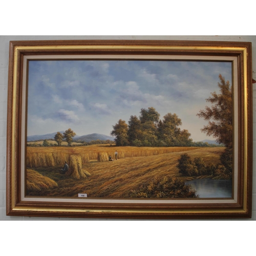 158 - P Wilson
Harvesting a field
oil on canvas
signed
60 x 90 cm