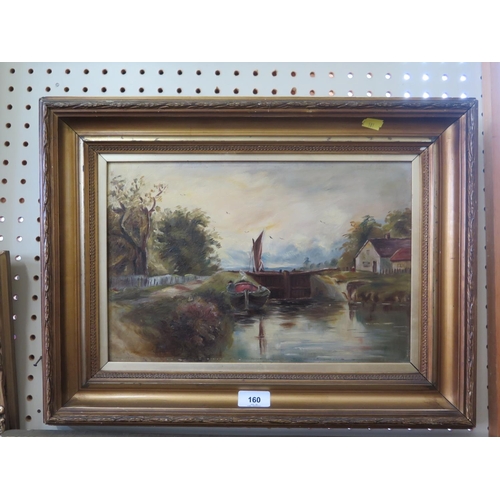 160 - Albert Barker
Sonning Lock, Thames
oil on canvas
inscribed on the reverse
24.5 x 37 cm