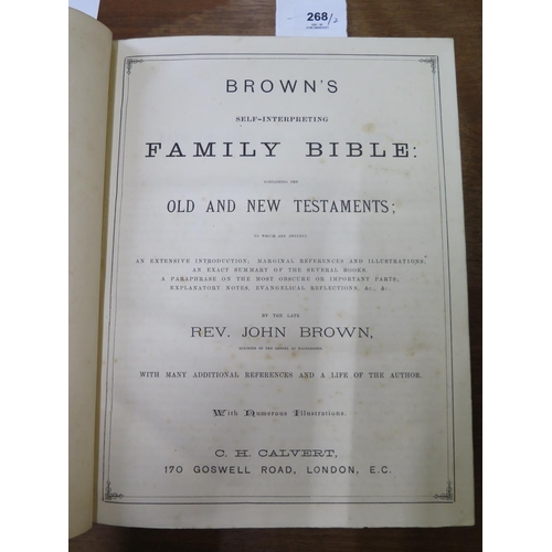 268 - A Victorian Holy Bible, condensed by Rev. John McFarlane, and another by The Late Rev. John Brown (2... 