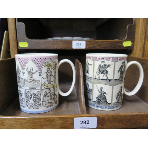 292 - Two Wedgwood mugs commemorating Gilbert and Sullivan operas and William Shakespeare