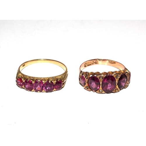 514 - Two gem set rings set in 9 carat gold