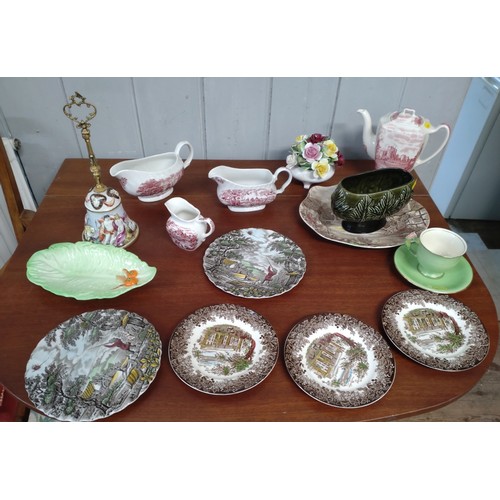 233 - A Capodimonte bell 30cm assorted ceramics including Sylvac 4207 bowl, Royal Doulton posy and a Carlt... 