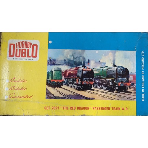 78 - No 50.  Hornby-Dublo 2-Rail 2021 The red Dragon Passenger Set with Cardiff Castle locomotive in box,... 