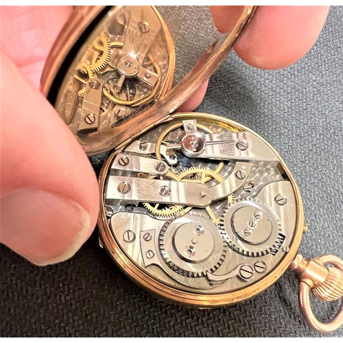 290 - A Fine 18 carat Gold swiss Open face Pocket watch.  The metal cuvette signed Berthoud Genève REMONTO... 