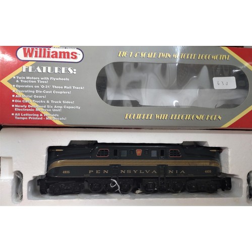 430 - Williams O gauge electric Pennsylvania Locomotive 4935 in window box.