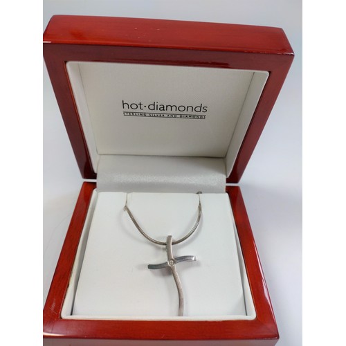 1047 - A Hot Diamond necklace and pendant in a box, together with a pair of white ice earrings.