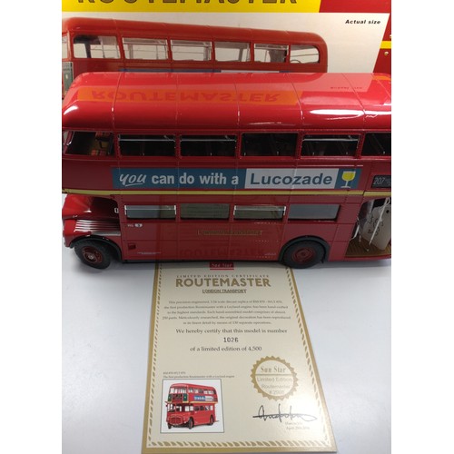 353 - Sun Star 1/24 Scale diecast London Transport Routemaster bus in box with Certificate (mirrors detach... 