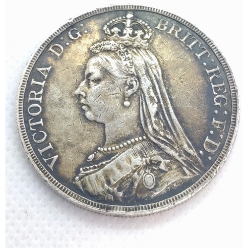 498 - A Queen Victoria silver crown,1887. 28.4gms.