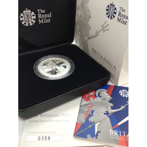 462 - A Britannia standard silver bullion coin with packaging.