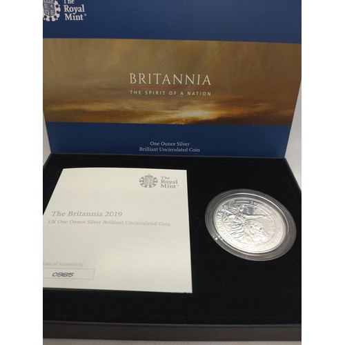 463 - A Britannia Spirit of a Nation Royal Mint 999 fine silver sterling £2 with packaging.