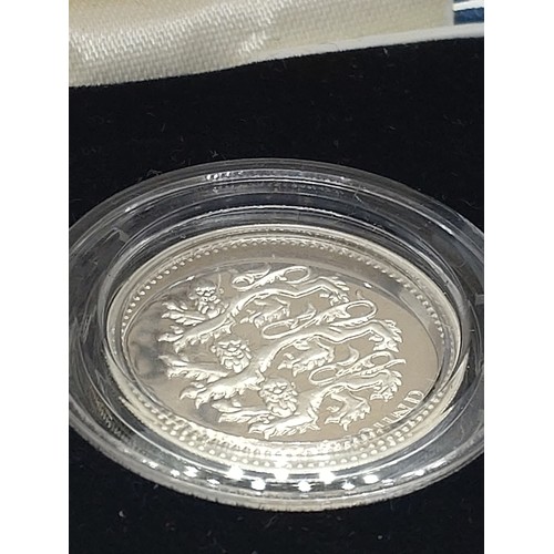 476 - A Royal Mint 2002 sterling silver proof £1 coin with packaging.