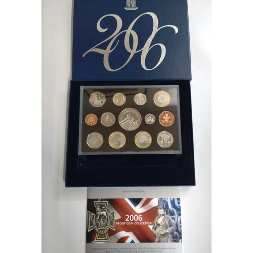 484 - A 2006 proof decimal coin set, fitted case.