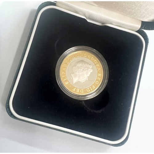 467 - A sterling silver proof £2 coin, fitted case.