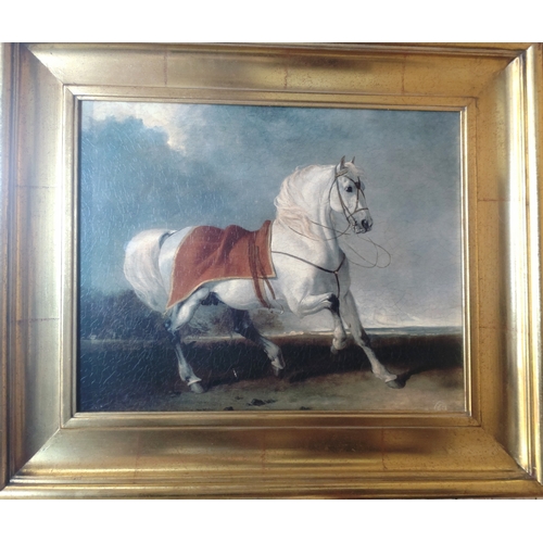 98 - A lithograph of a horse. 83cm x 72cm x 9cm