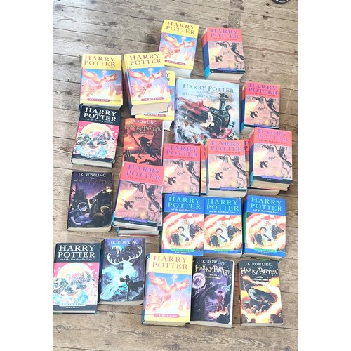 156 - A collection Of Harry Potter Paper back and Hard back Novels. Some with dust covers. Hardbacks: Phil... 