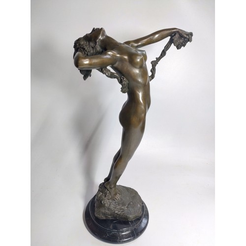 103 - Two Spelter nudes including The Carrier Pigeon by A Genarelli, 43cm and The Vine by Harriet Frismuth... 