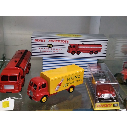 152 - Atlas Edition Dinky Toys: 920 Guy Heinz Van, 943 Leyland Octopus Esso Tanker and 110 Aston Martin DB... 