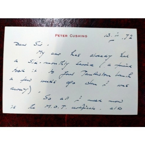 133 - A signed Peter Cushing letter